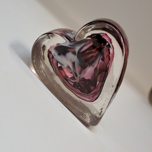 DB-1003 Heart, Blown Glass Paperweight Pink & Dark Red $52 at Hunter Wolff Gallery